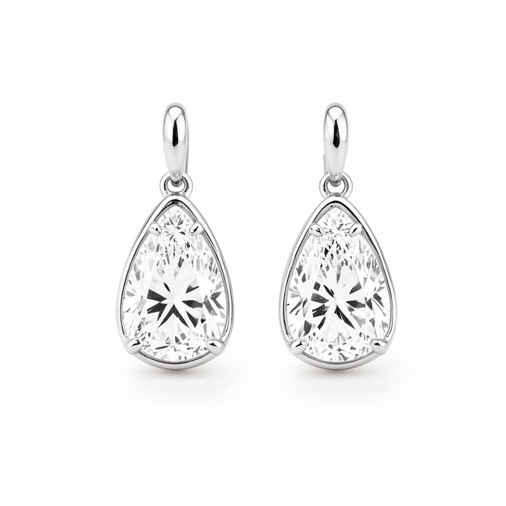 Pear Diamond Drops — Platinum · pear cut