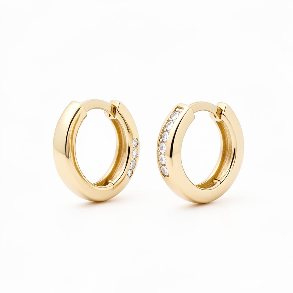 Diamond Huggie Hoops — 18ct yellow gold