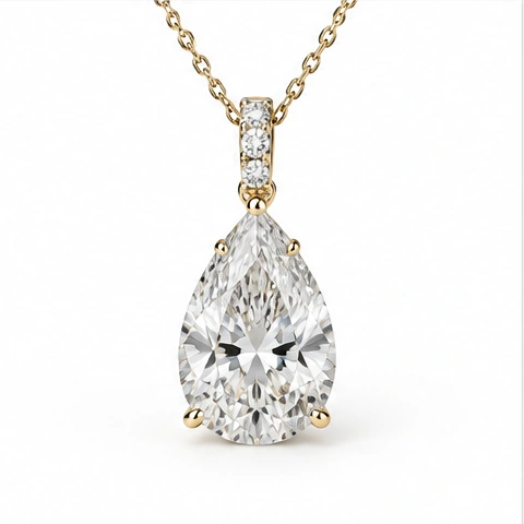 Pear Diamond Pendant — 18ct gold · diamond set