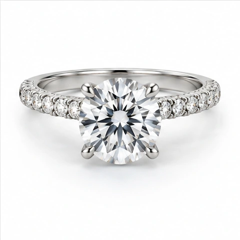 Diamond Pavé Ring — Platinum · pavé band