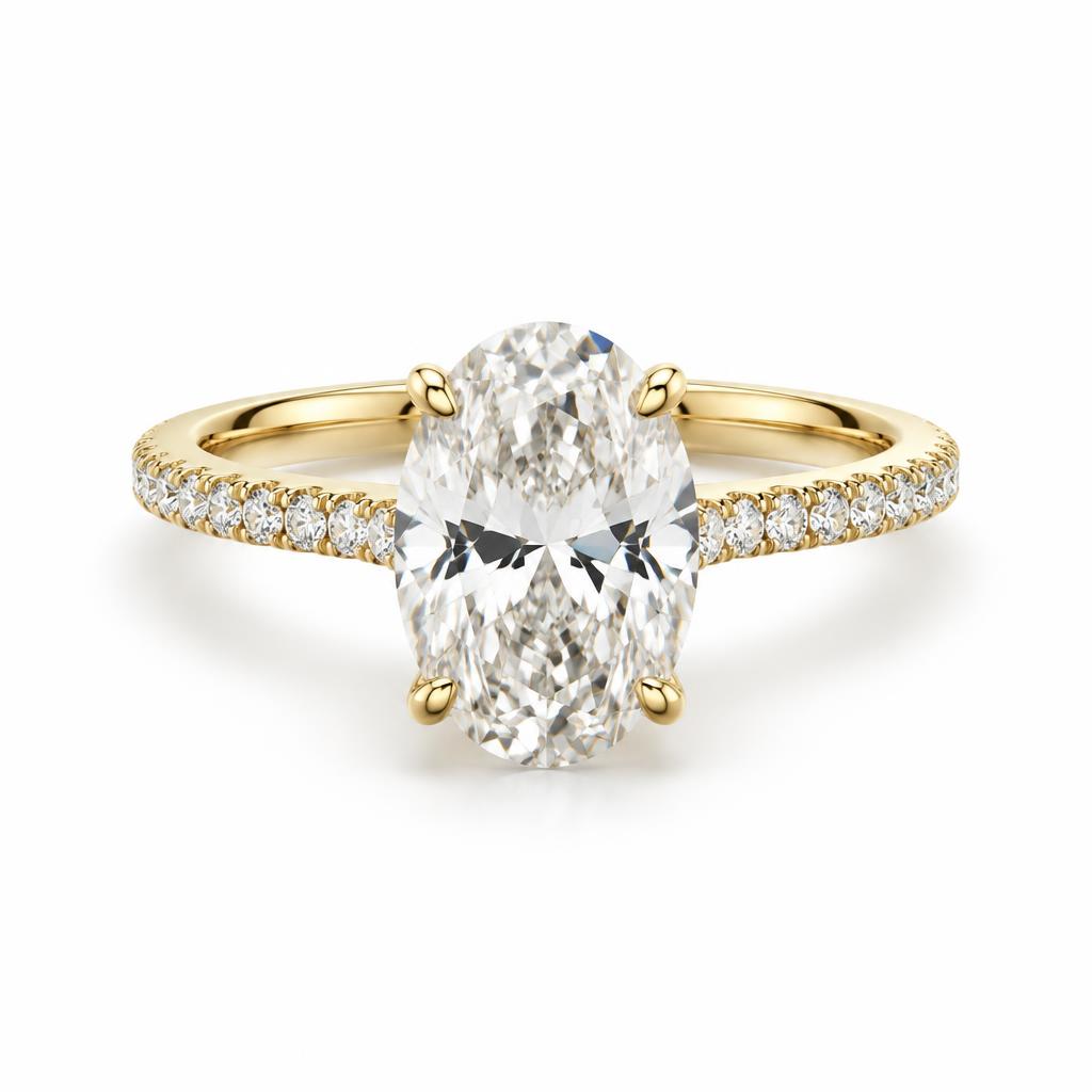 Oval Diamond Ring — 18ct yellow gold